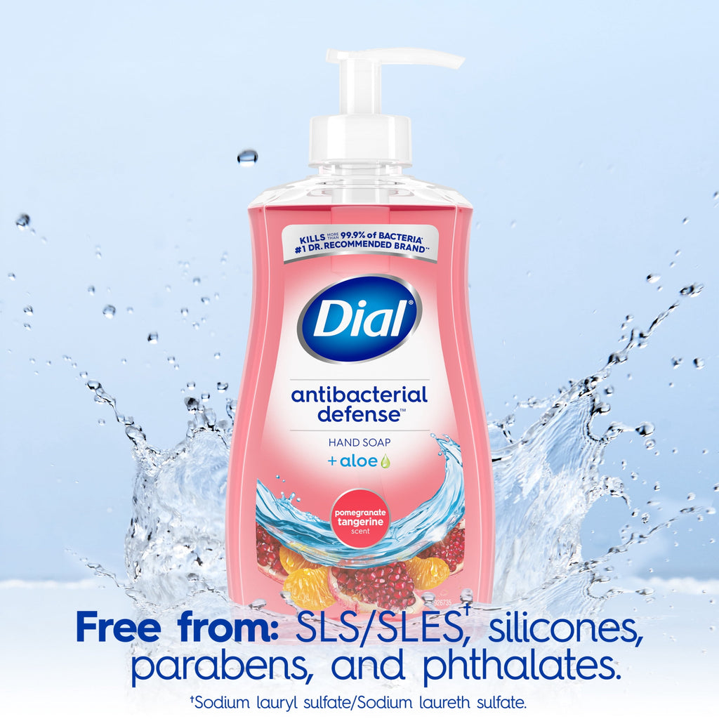 Dial Antibacterial Defense Pomegranate & Tangerine Liquid Hand Soap, 11 fl oz
