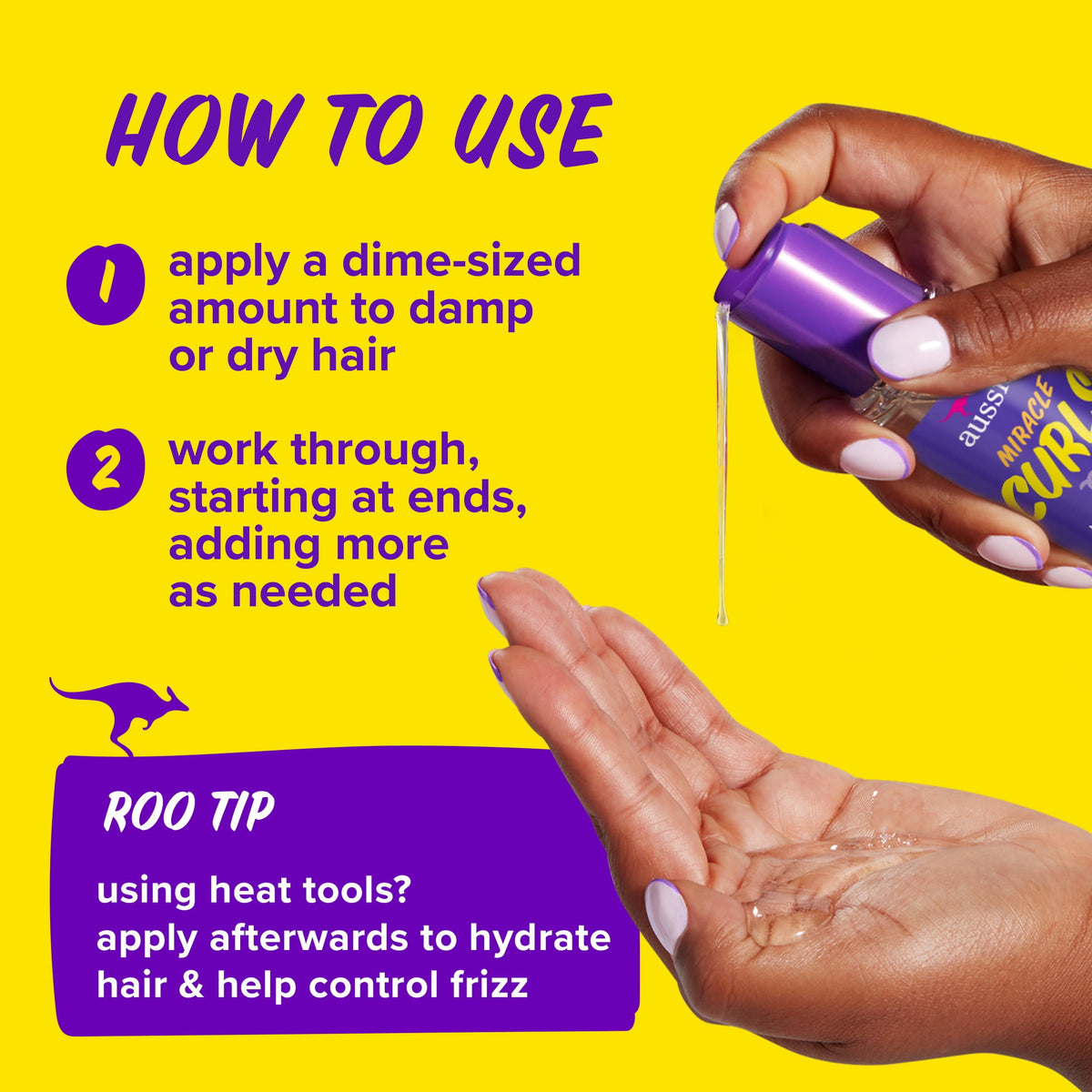 Aussie Miracle Curls Coconut Curl-Defining Hair Oil, for Curly Hair 3.2 fl oz