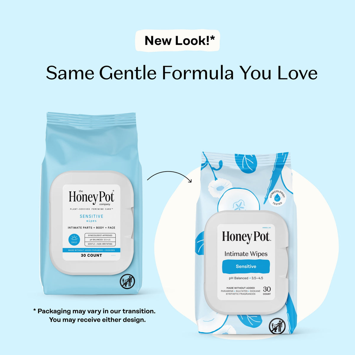 Honey Pot Intimate Wipes - Sensitive, 30 Count