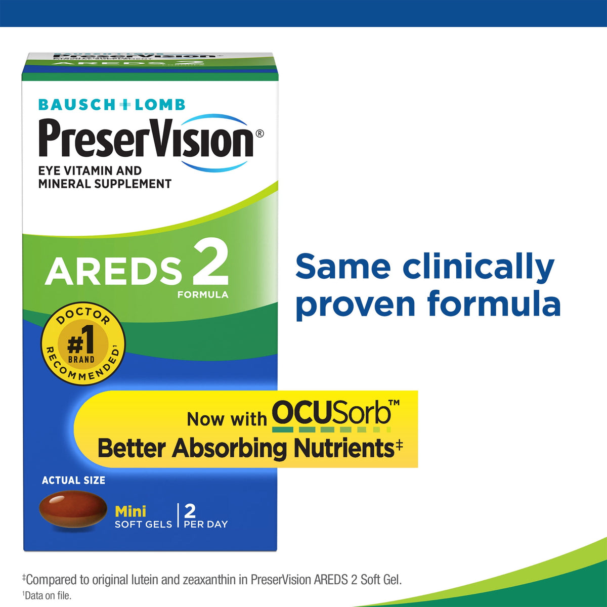 PreserVision AREDS 2 Eye Vitamins and Mineral with Lutein and Zeaxanthin with Ocusorb Softgels, 140 Count