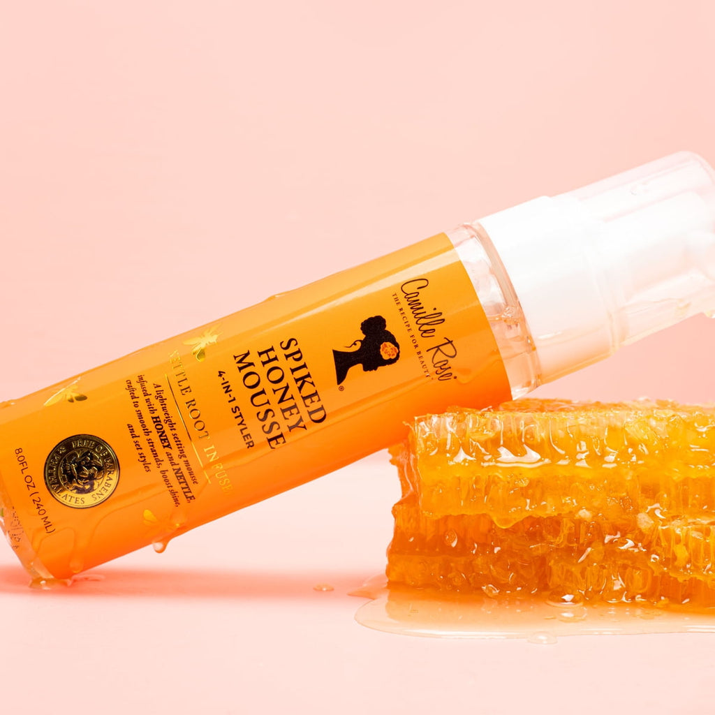 Camille Rose Spiked Honey Hydrate & Shine Hair Styling Mousse with Honey & Nettle Root, 8 fl.oz.