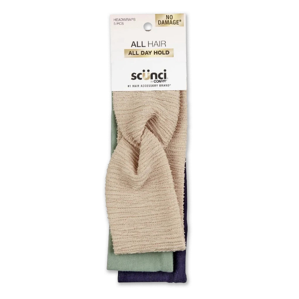 Scunci Headwrap Fabric Headband, Multicolor, 5 Count