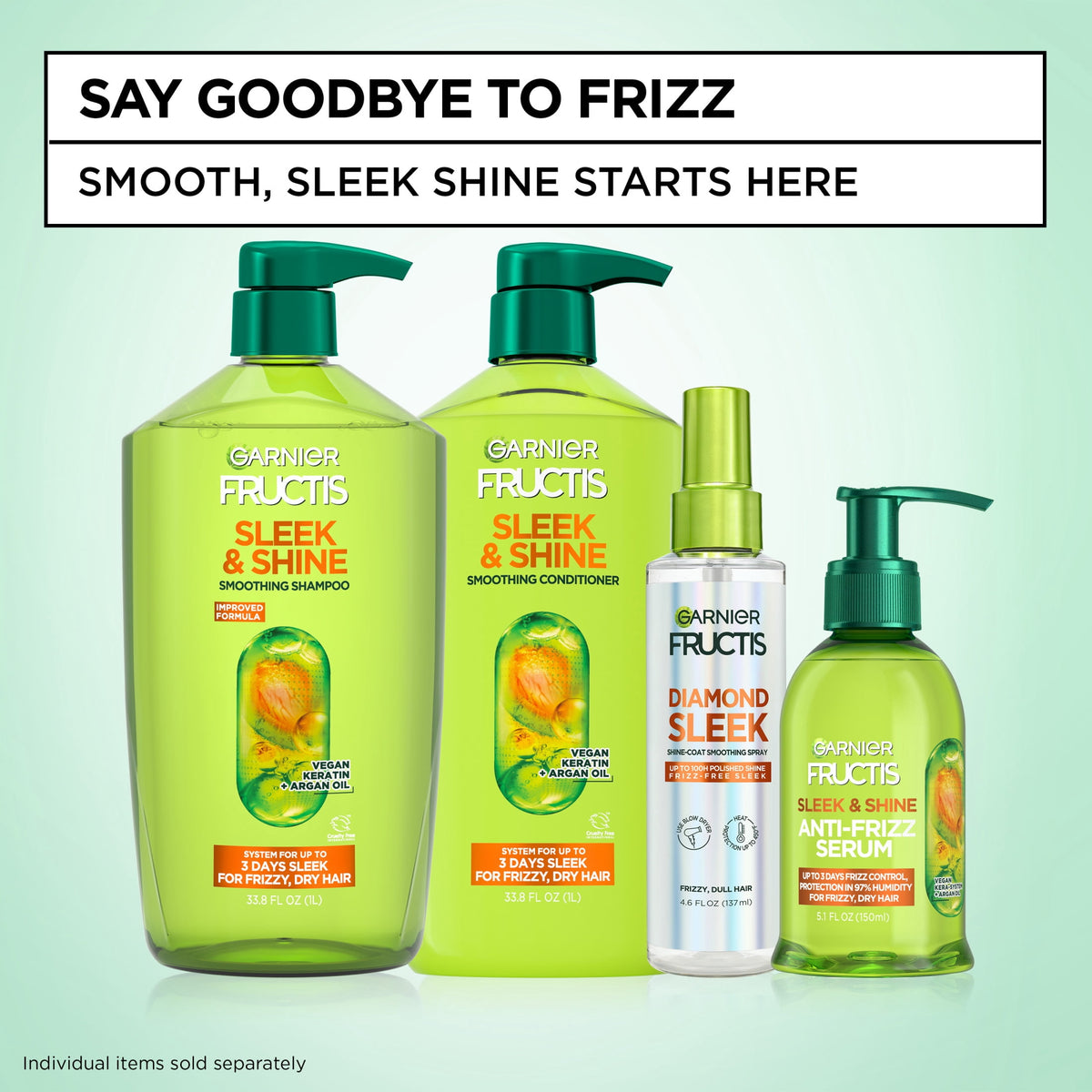 Garnier Fructis Sleek and Shine Smoothing Conditioner with Argan Oil, 33.8 fl oz
