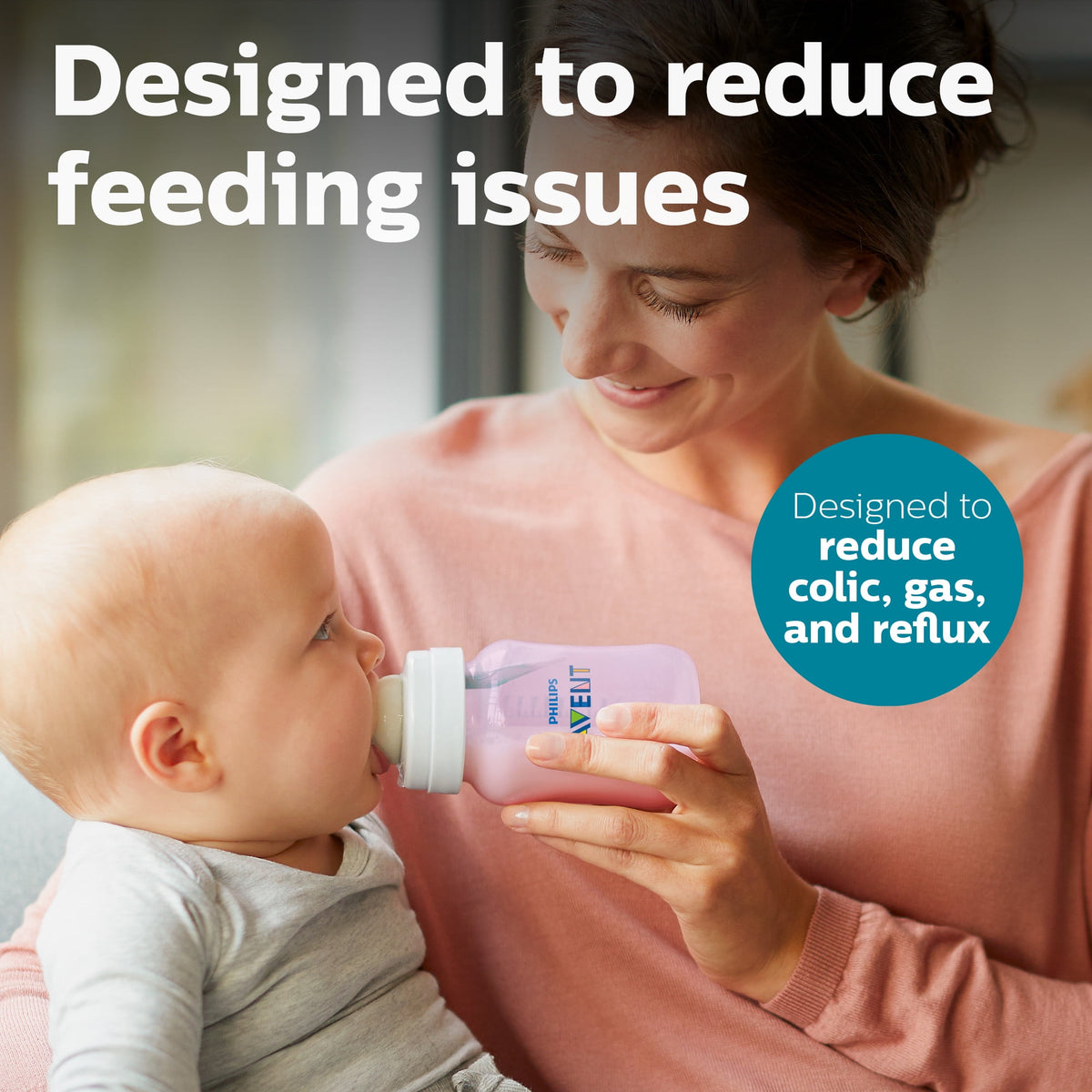 Philips Avent Anti-colic Bottle with AirFree Vent, 9oz, 3pk, Pink, SCY703/13