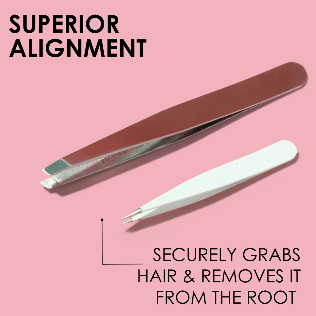 Japonesque Brow Grooming Kit, Includes Slant Tweezer, Point Tweezer, Scissors & Spoolie, 4 Piece