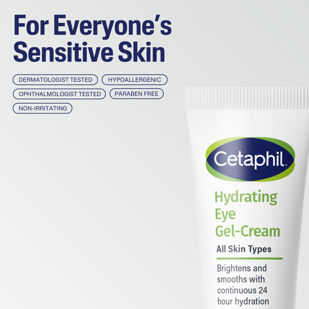 Cetaphil Daily Hydrating Eye Gel Cream for Sensitive Skin with Hyaluronic Acid, 0.5 fl oz