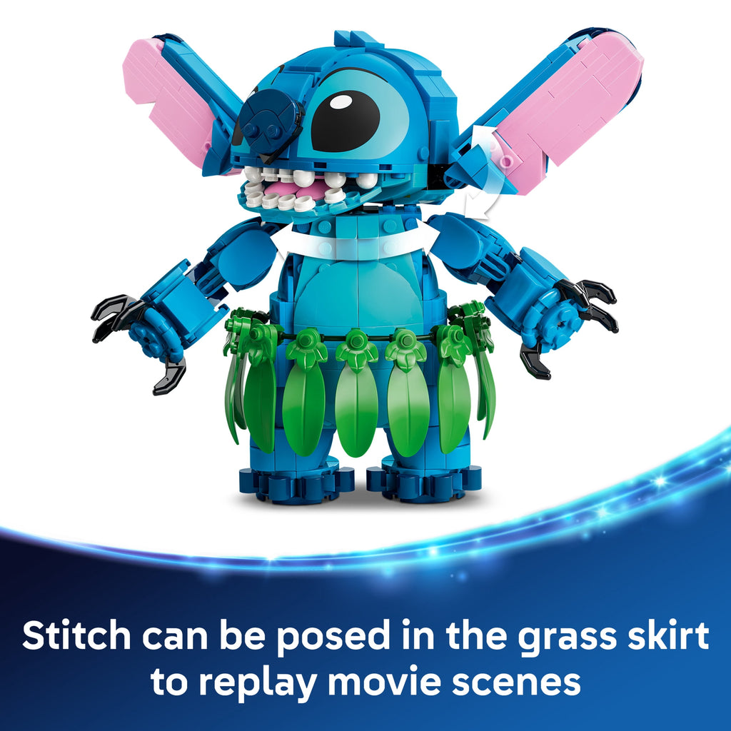 LEGO Disney Stitch & Scrump Building Toy 43296, Posable Display Set, Ages 9+