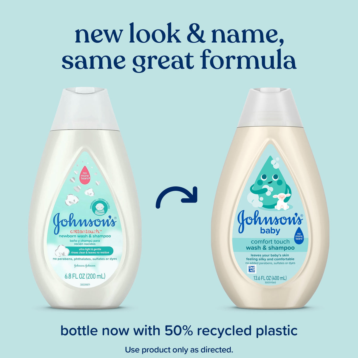Johnson's Baby Comfort Touch Newborn Wash & Shampoo, 13.6 fl. oz