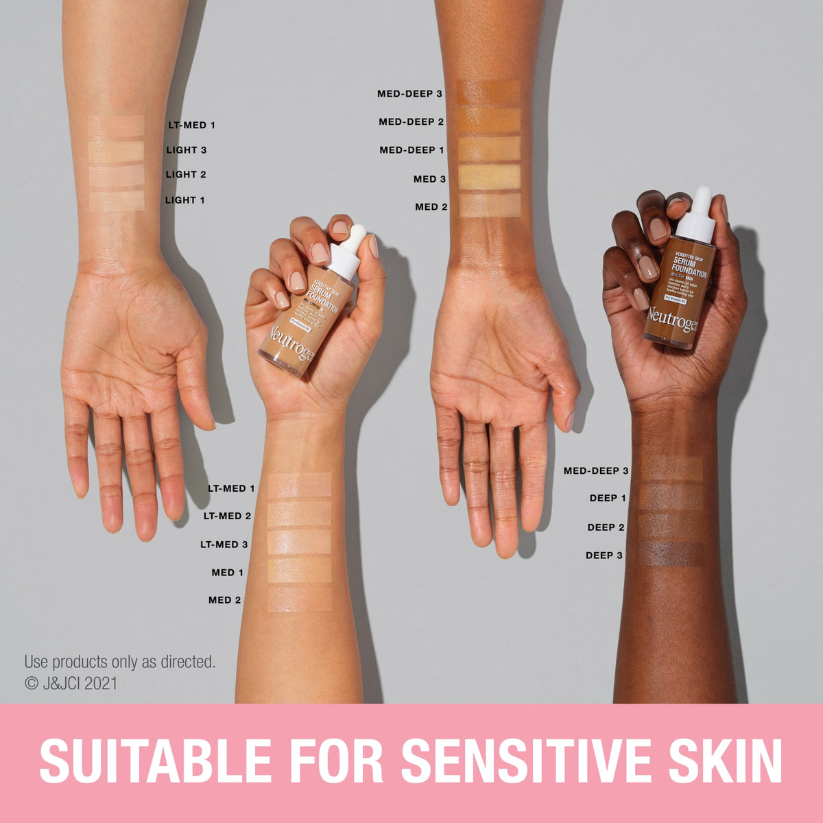 Neutrogena Sensitive Skin Serum Foundation, Medium 01, 1 oz