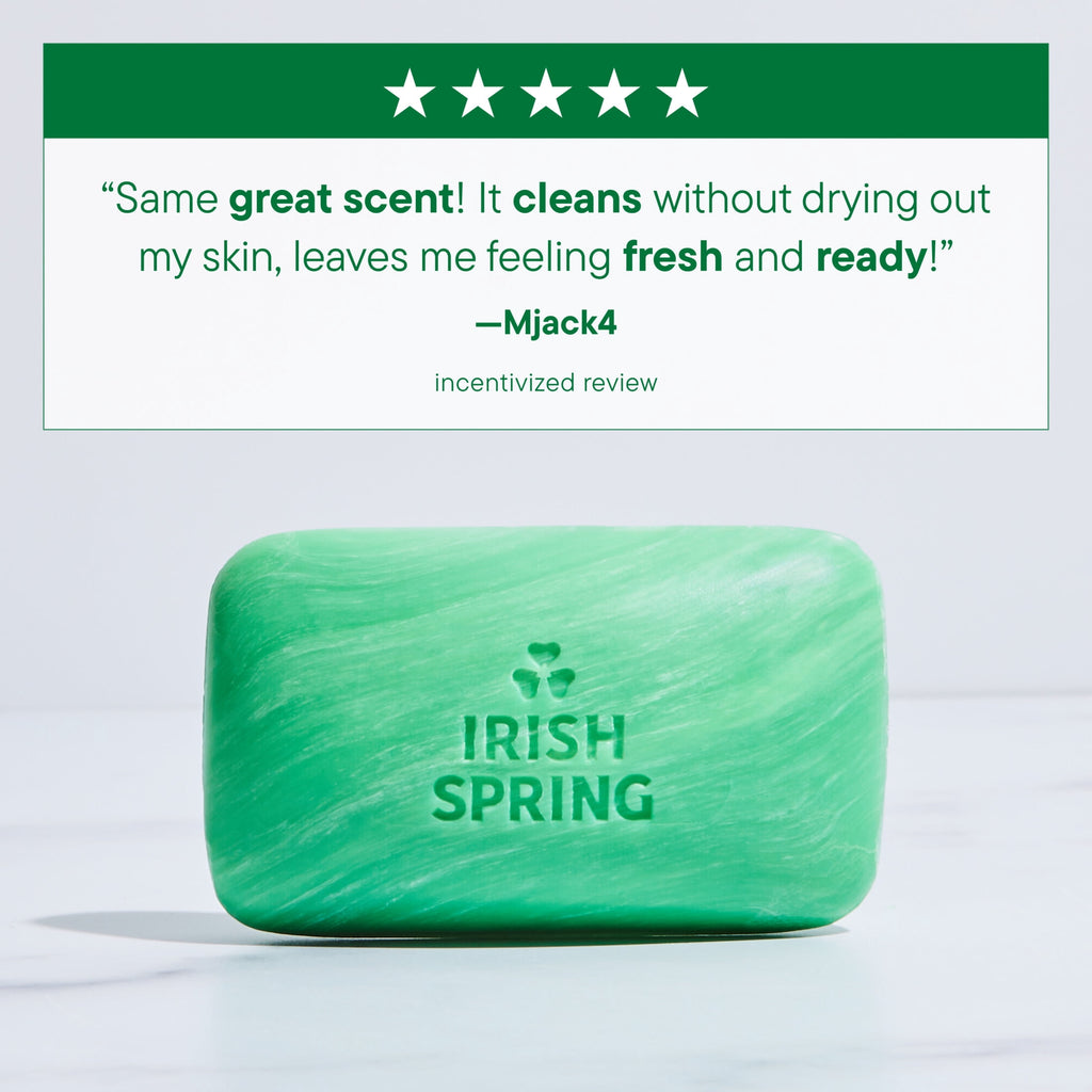 Irish Spring Original Deodorant Bar Soap for Men, With Flaxseed Oil, 3.7 oz Bar (8 Pack)