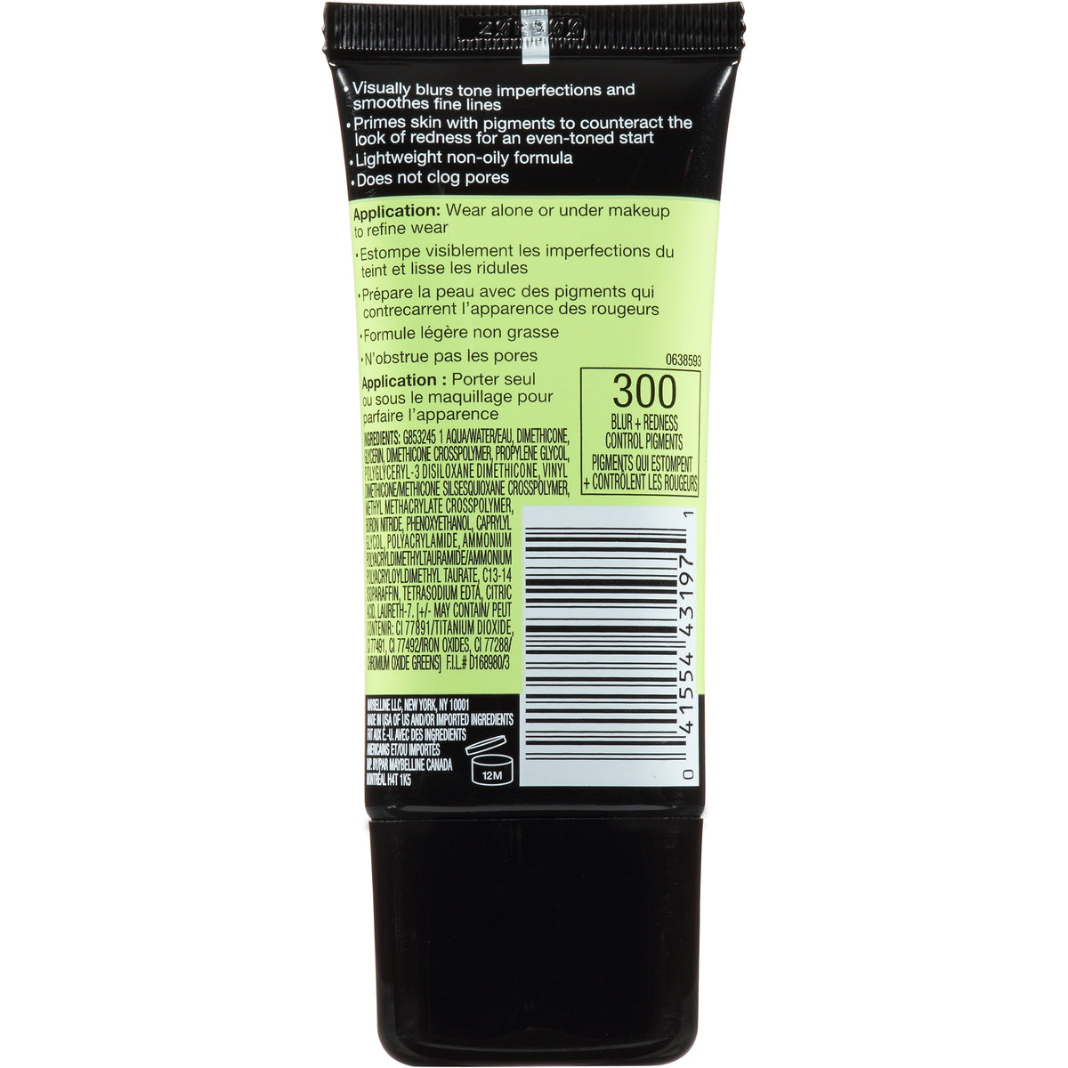 Maybelline Facestudio Master Prime Primer Makeup, Blur and Redness Control Pigments, 1 fl oz