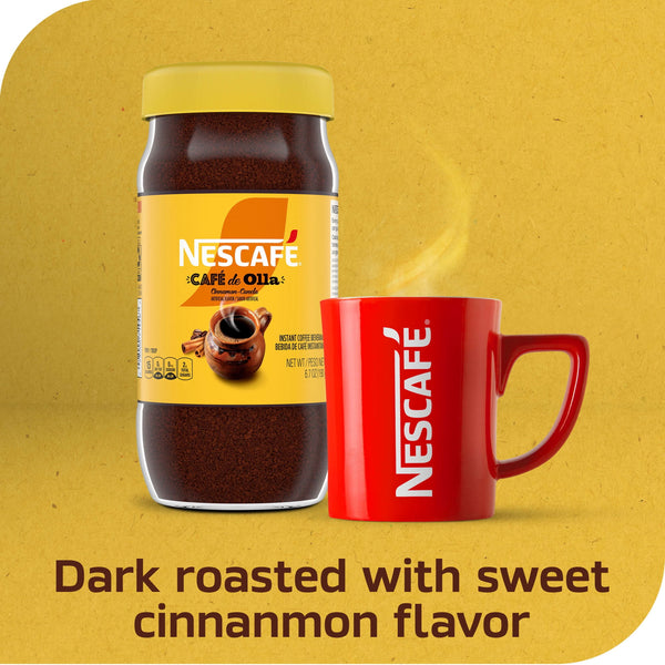 NESCAFÉ Café de Olla, Cinnamon Flavored Instant Coffee, 6.7 oz, 1 Jar