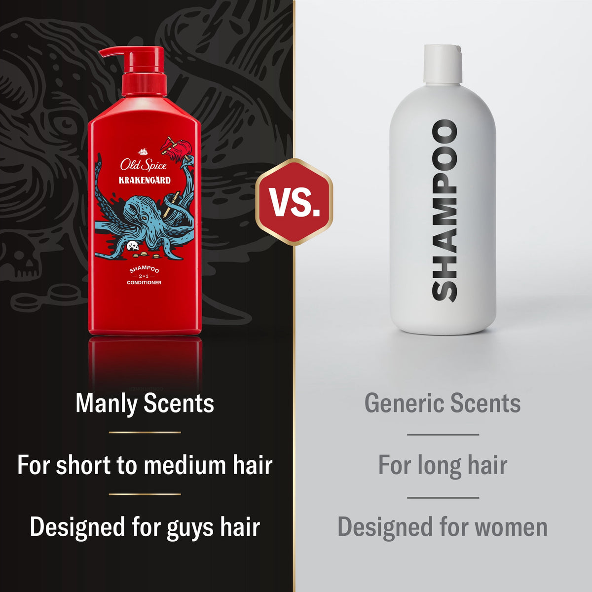 Old Spice Krakengard 2in1 Shampoo and Conditioner for Men, 21.9 fl oz