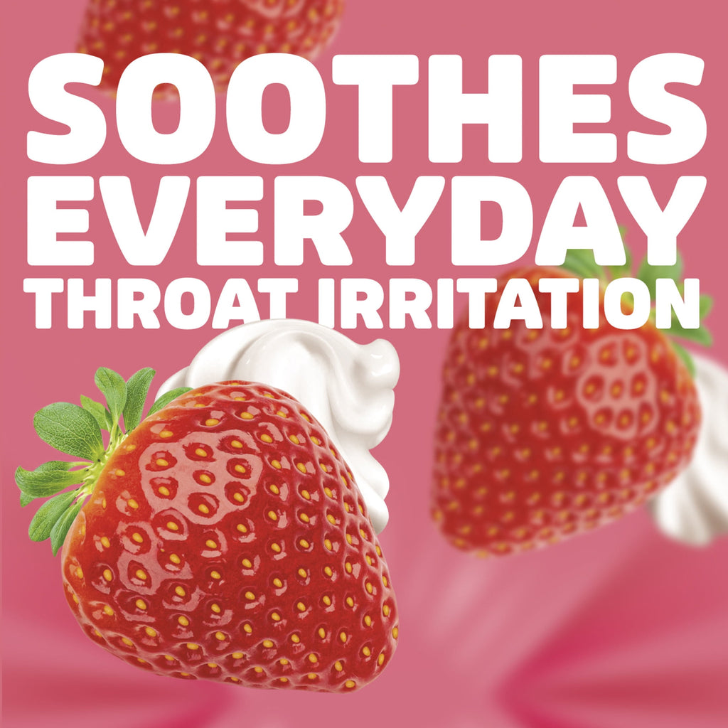 HALLS Soothing Creamy Strawberry Throat Drops, FSA/HSA Eligible, 25 Drops