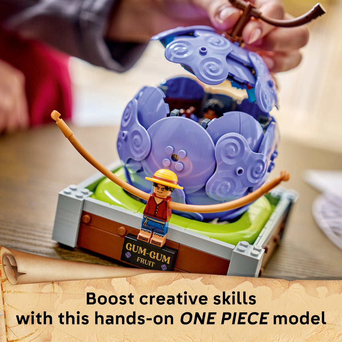 LEGO One Piece Gum Gum Fruit Building Toy Set with Luffy Minifigure, Ages 9+, 75647