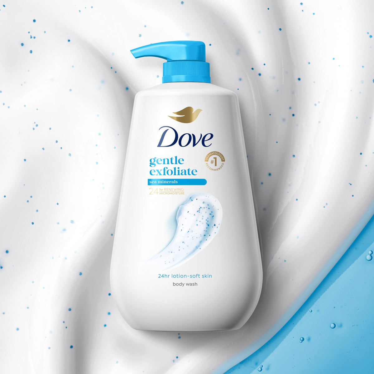 Dove Body Wash With Pump For 24hr Lotion-Soft Skin Gentle Exfoliate With Sea Minerals Moisturizing Skin Cleanser With No Sulfates No Parabens ,30.6 Fl