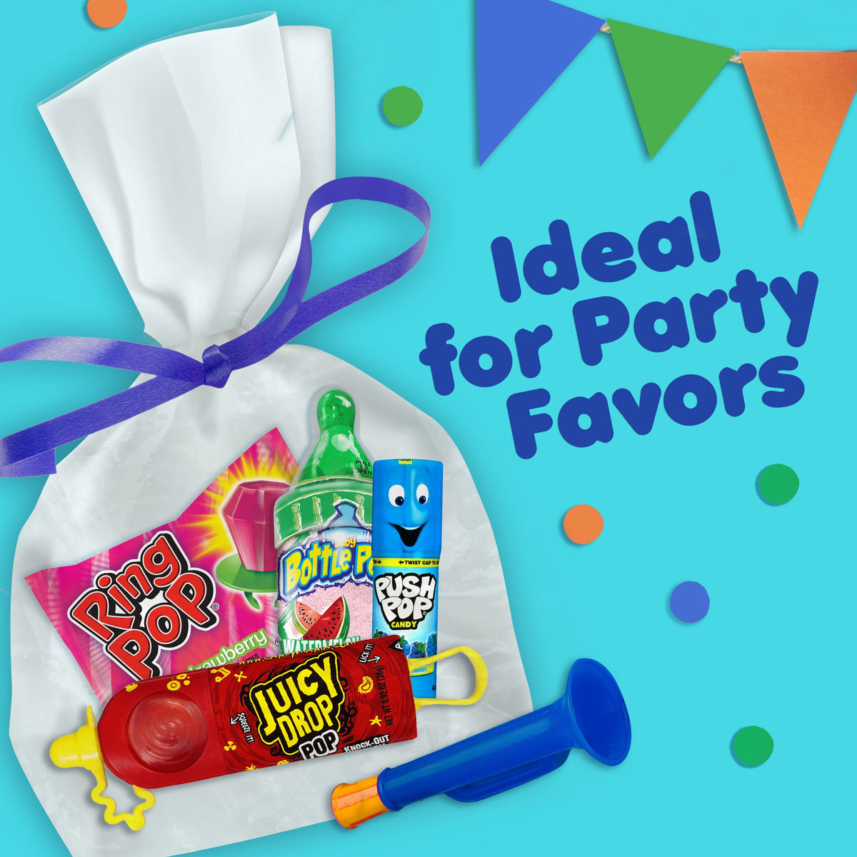 Ring Pop, Push Pop, Baby Bottle Pop, Juicy Drop Pop, Lollipop Variety Pack, 12.4 oz, 18 Pieces