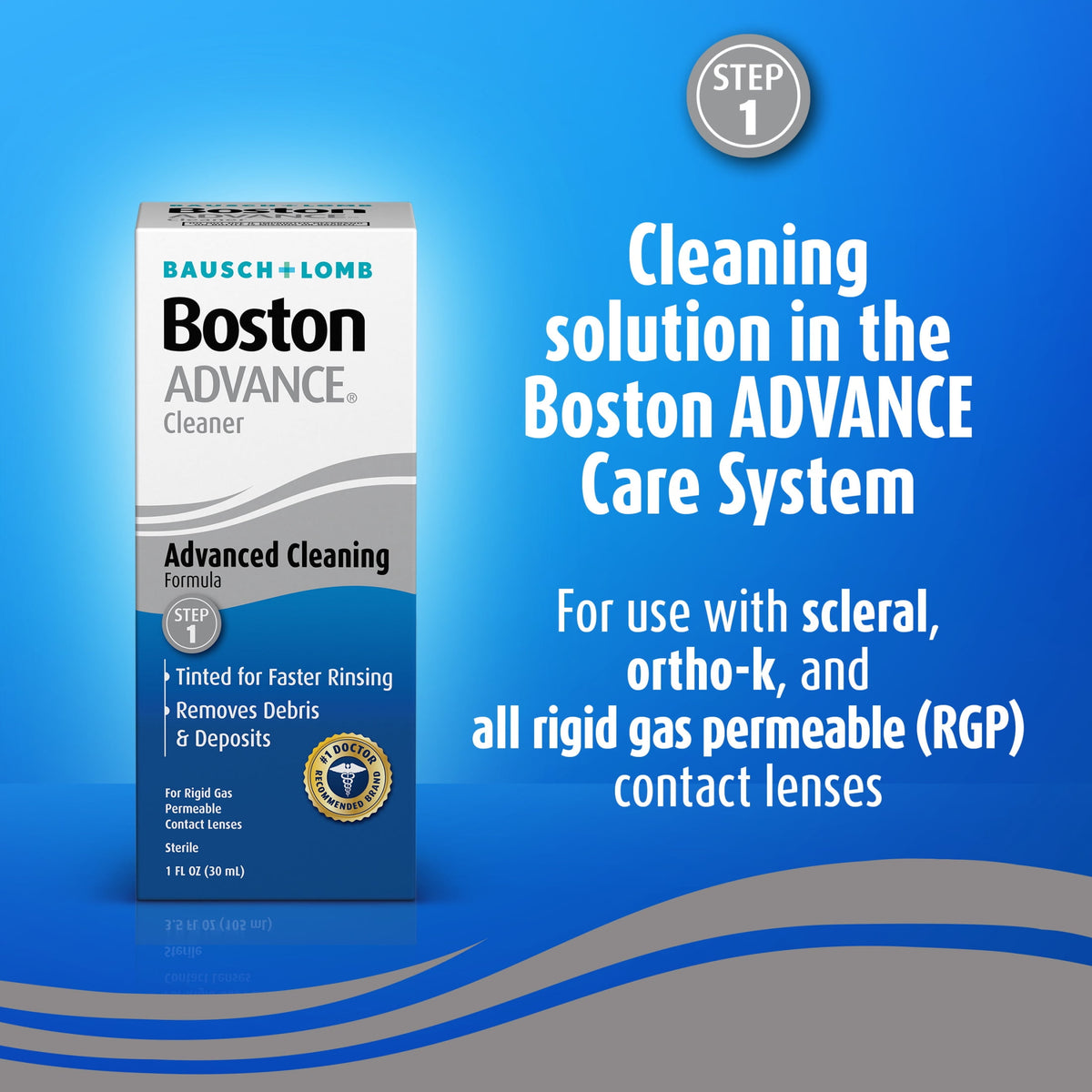 Boston ADVANCE Cleaner Eye Lens Saline Solution for Rigid Gas Permeable Lenses, 1 floz