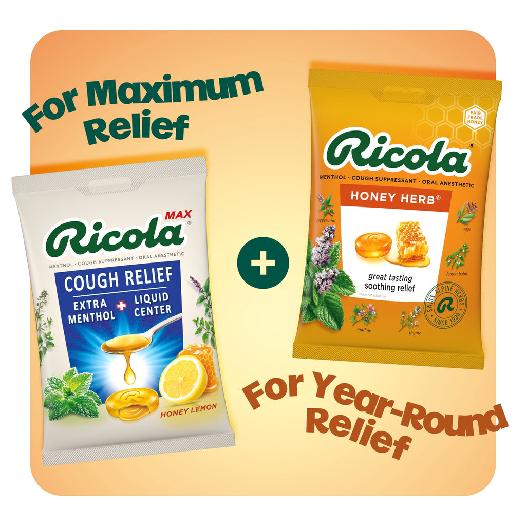Ricola Honey Herb Cough Drops for Sore Throat and Cough Relief, Value Pack, 45 Count