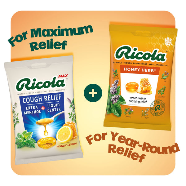 Ricola Honey Herb Cough Drops for Sore Throat and Cough Relief, Value Pack, 45 Count