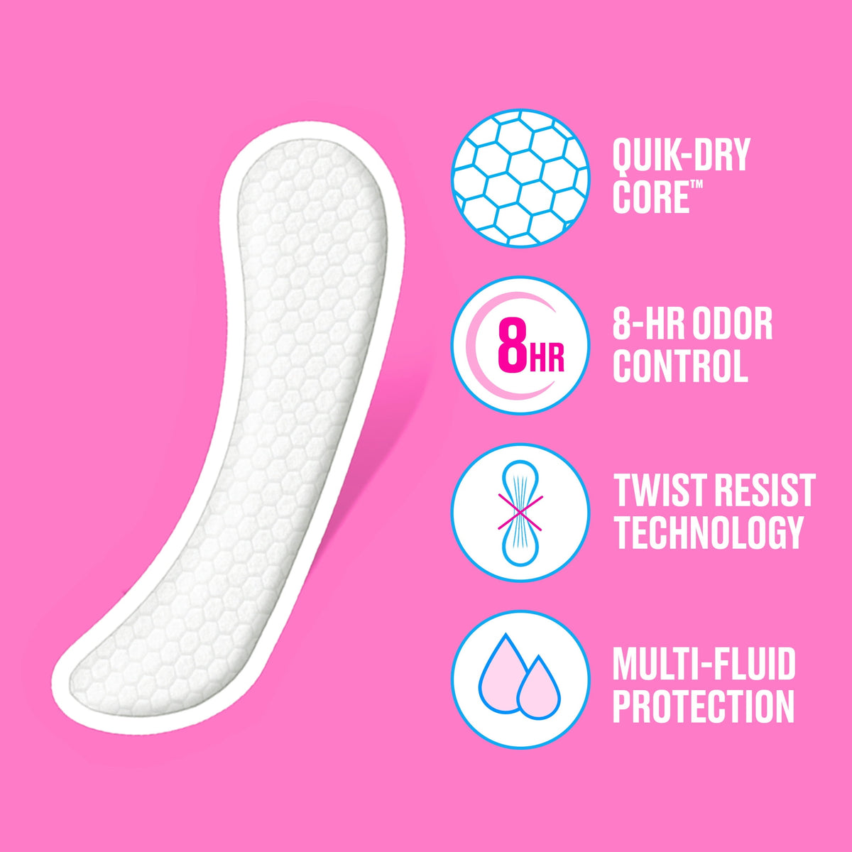 Carefree Panty Liners for Women, Extra Long, Wrapped, Unscented (36 Count)