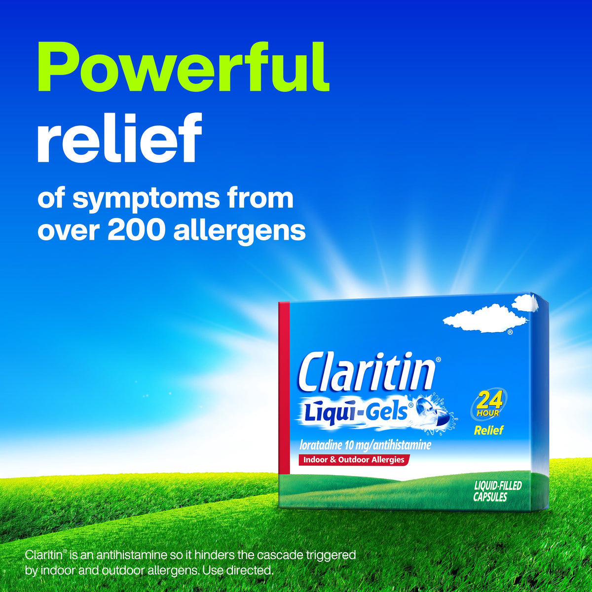 Claritin Allergy Relief Liqui-Gels 24-Hour Non-Drowsy Antihistamine Capsules, Allergy Medicine, 30 Count