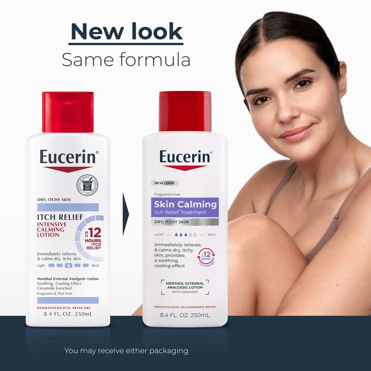 Eucerin Itch Relief Intensive Calming Body Lotion for Dry, Itchy Skin with Menthol, 8.4 fl oz