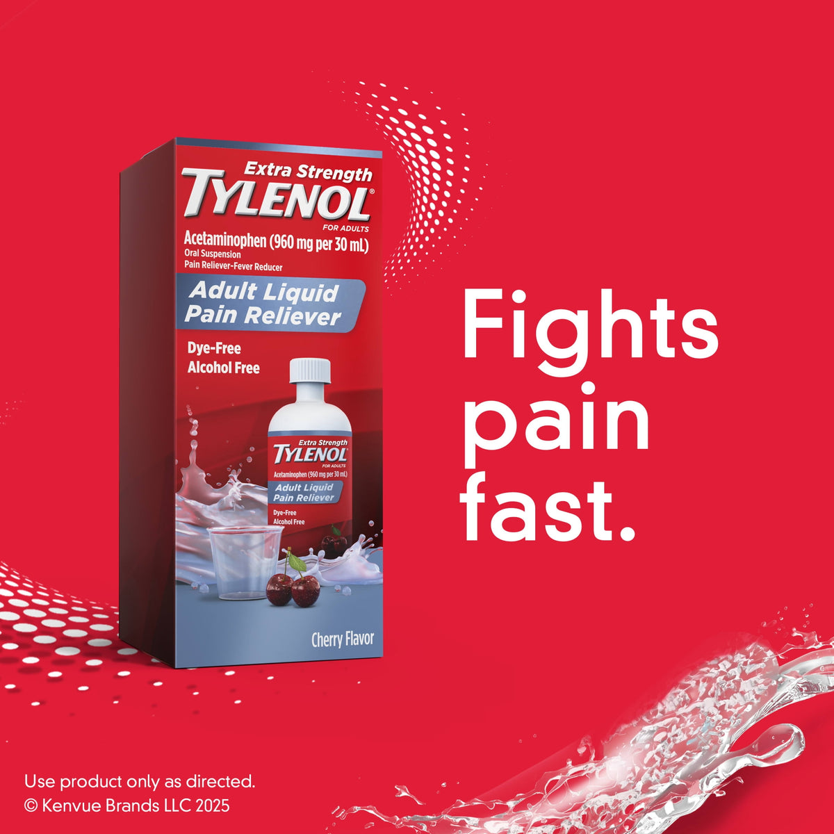 Tylenol Adult Liquid Pain Reliever & Fever Reducer, Cherry, 8 fl. oz