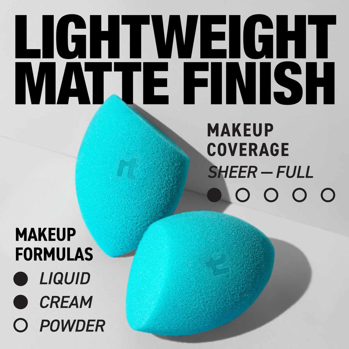 Real Techniques Miracle Airblend Sponge, Makeup Blending Sponge for Liquids & Creams, Blue, 1 Count