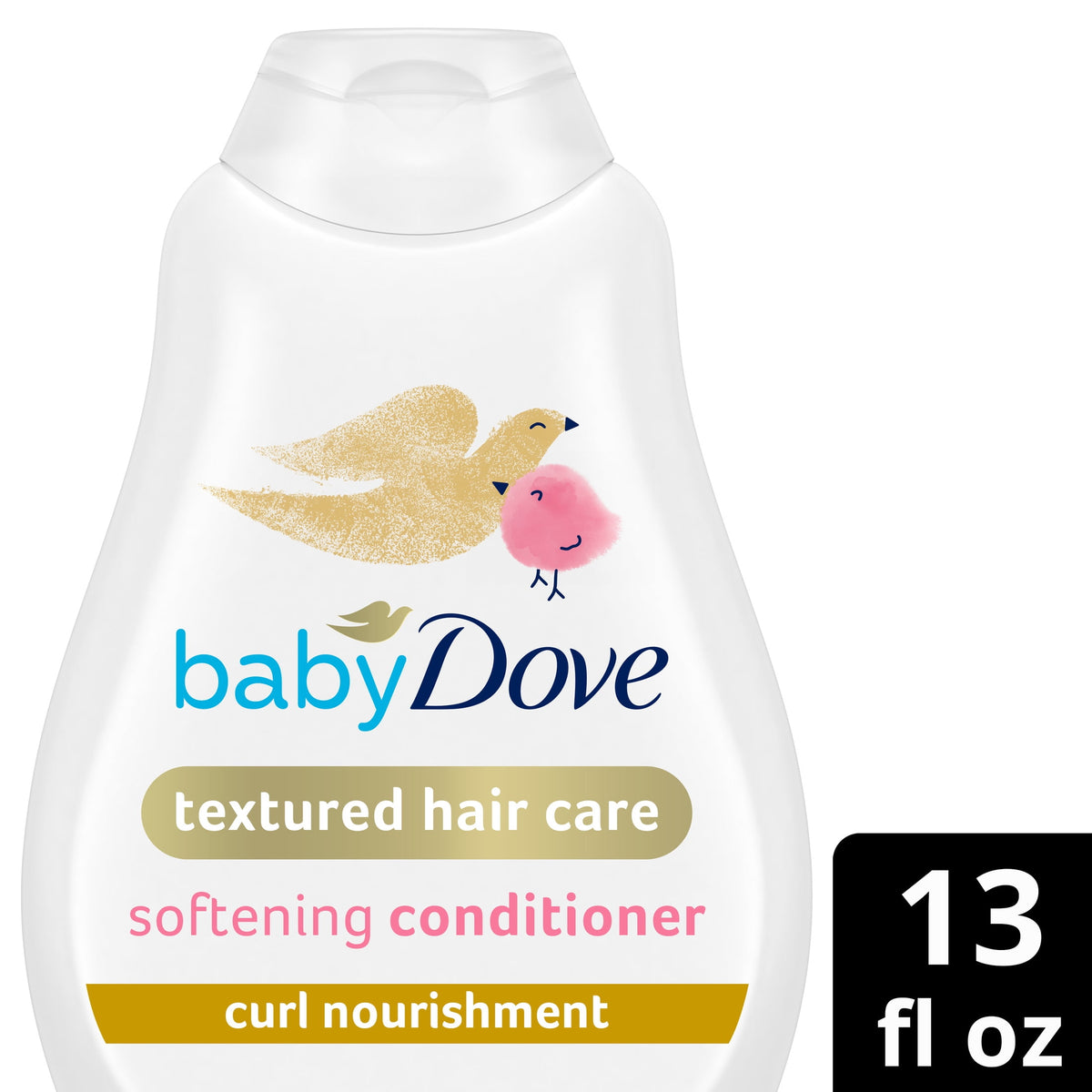 Baby Dove Textured Hair Care Baby Conditioner for Baby's Curly Hair Curl Nourishment Tear Free and Softening ,13 Fl oz