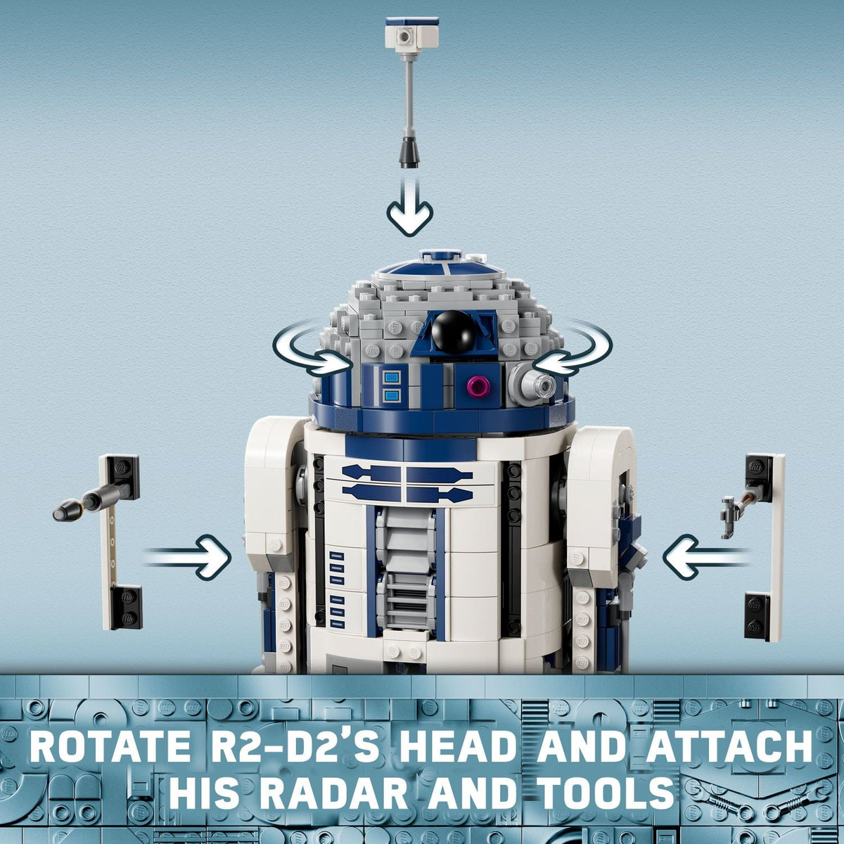 LEGO Star Wars R2-D2 Brick Built Droid Figure, Collectible Star Wars Room Décor with Exclusive 25th Anniversary Minifigure Darth Malak, Creative Play