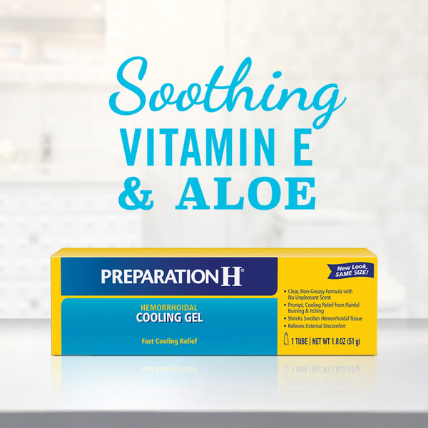 Preparation H Cooling Gel for Hemorrhoid Relief With Vitamin E and Aloe, 0.9 Oz.