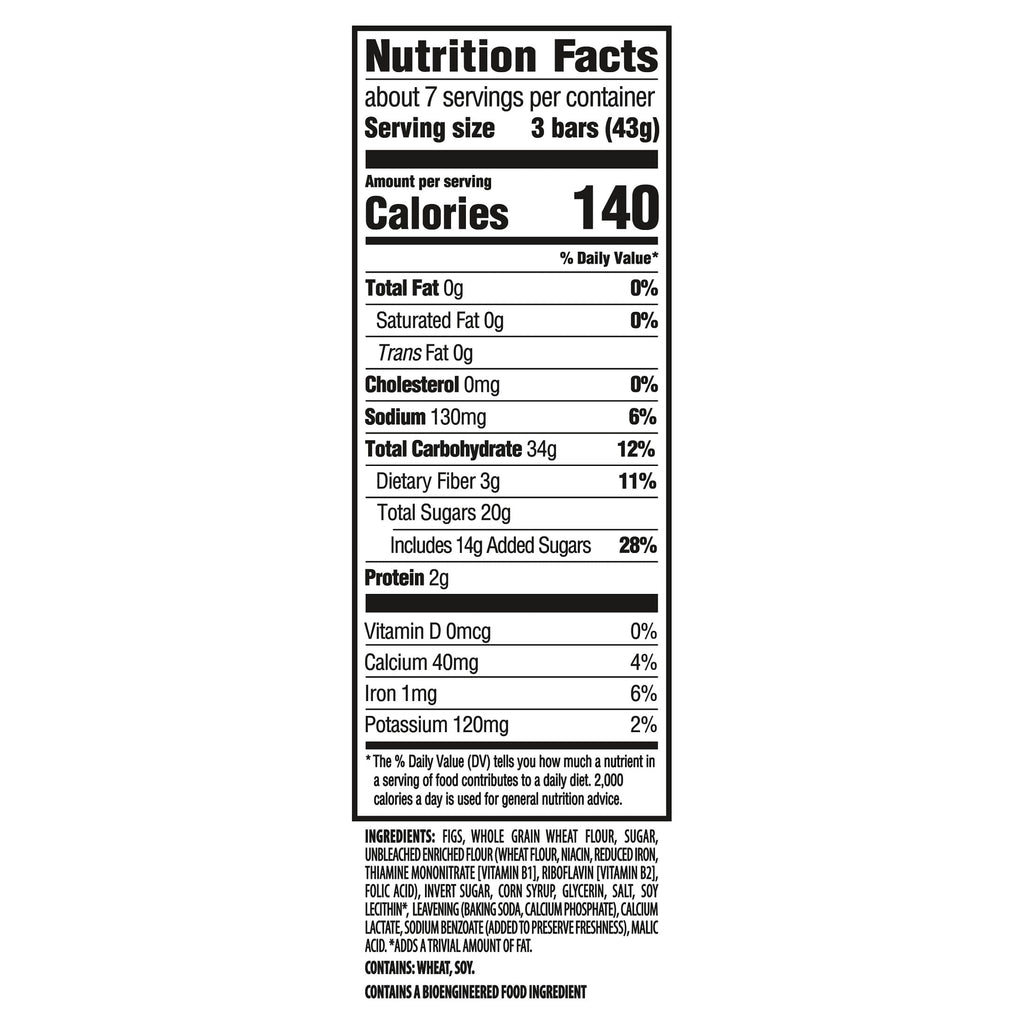 NEWTONS Fat Free Soft Baked Real Fruit Fig Bars, Fig Cookies, 10 oz