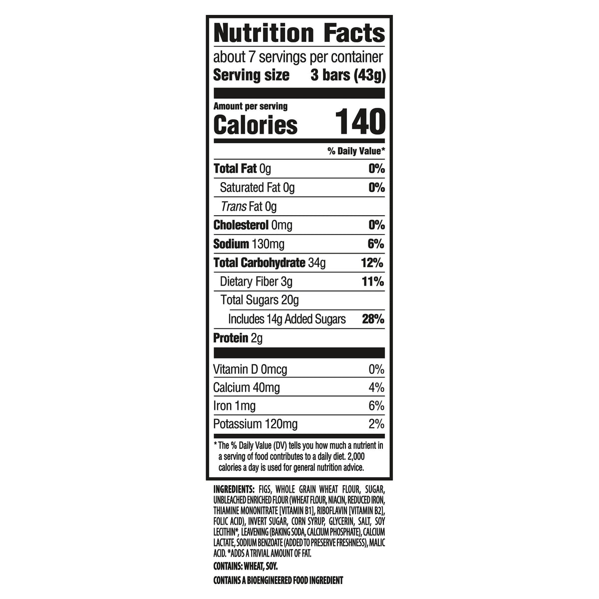 NEWTONS Fat Free Soft Baked Real Fruit Fig Bars, Fig Cookies, 10 oz