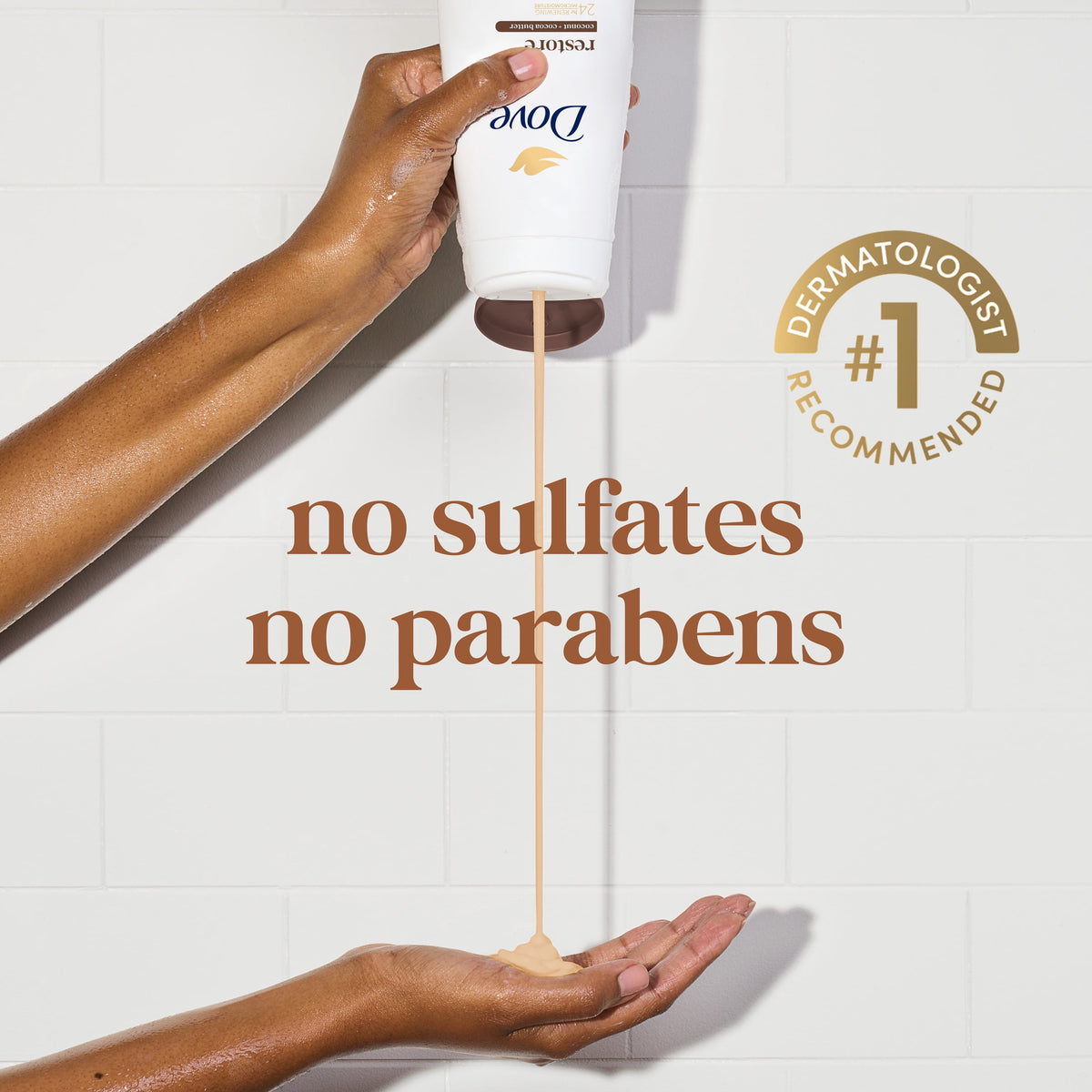 Dove Body Wash for 24hr Lotion-Soft Skin Restore Coconut & Cocoa Butter Moisturizing Skin Cleanser with No Sulfates No Parabens, 20 fl oz