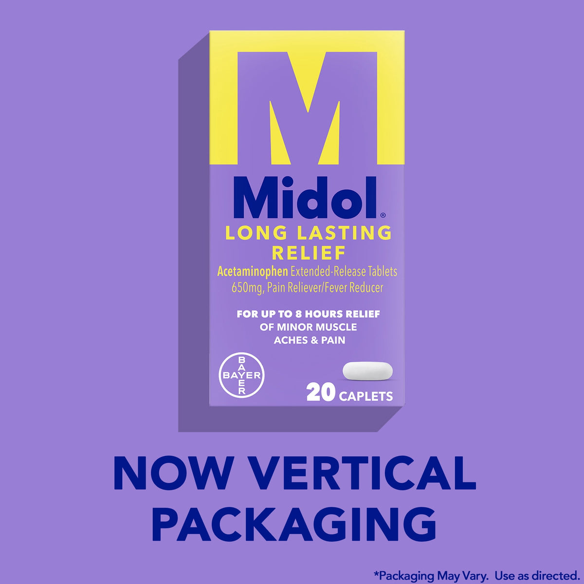 Midol Long Lasting Relief Menstrual Pain Relief Caplets, 20 Count
