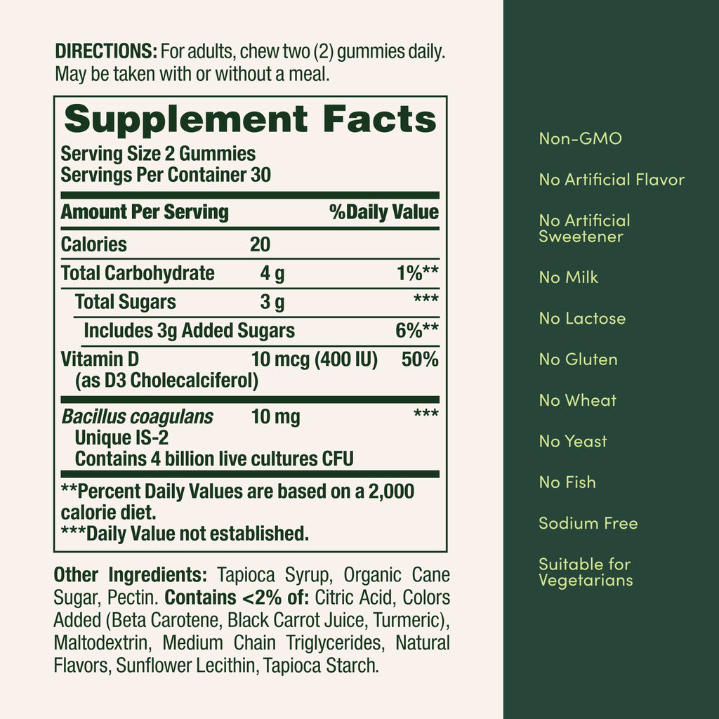 Nature's Bounty Probiotic Gummies for Digestive Gut Health and Immune Support, Multi-Flavored, 60 Ct