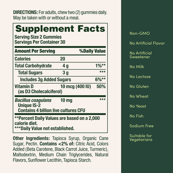 Nature's Bounty Probiotic Gummies for Digestive Gut Health and Immune Support, Multi-Flavored, 60 Ct
