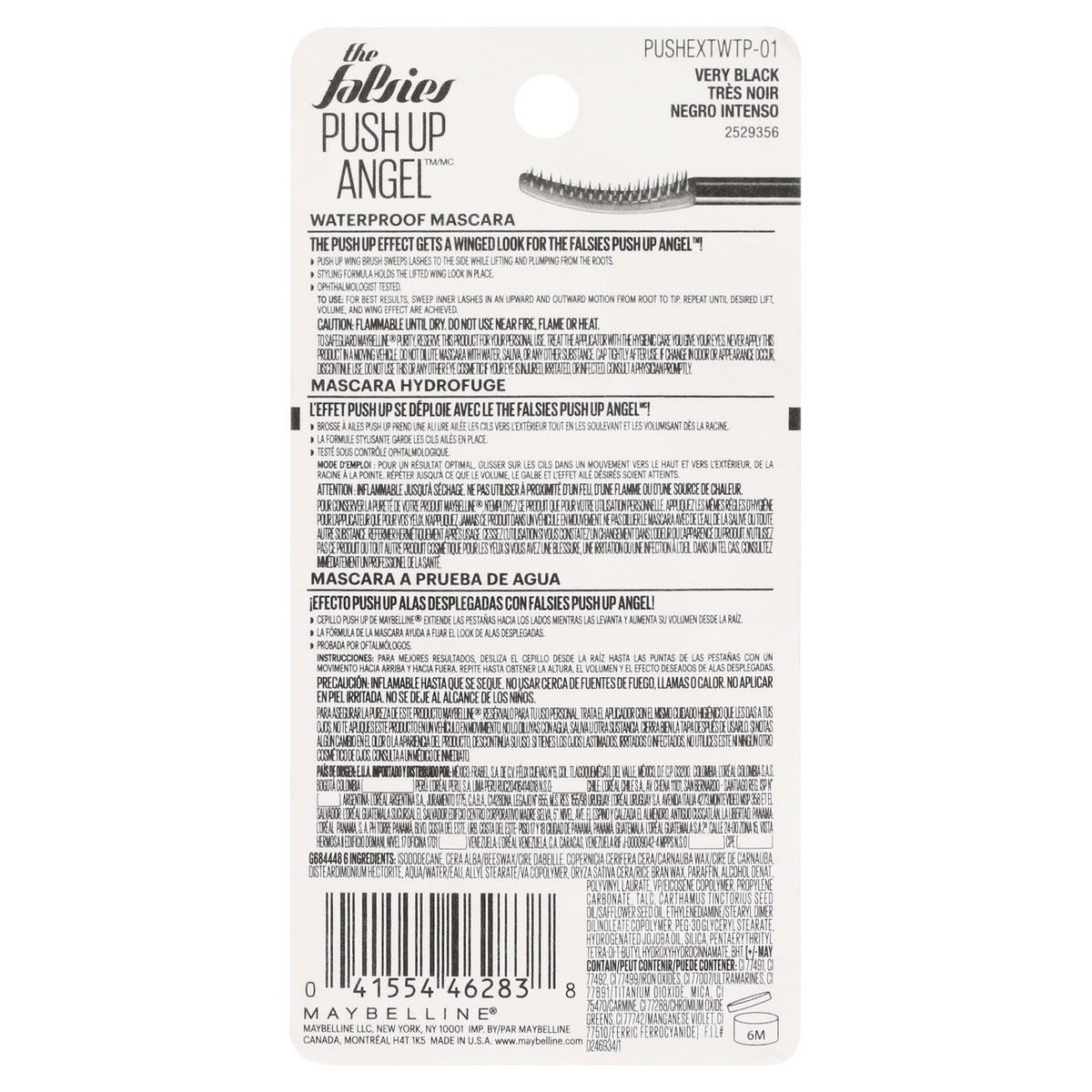Maybelline The Falsies Push Up Angel Waterproof Mascara, Very Black