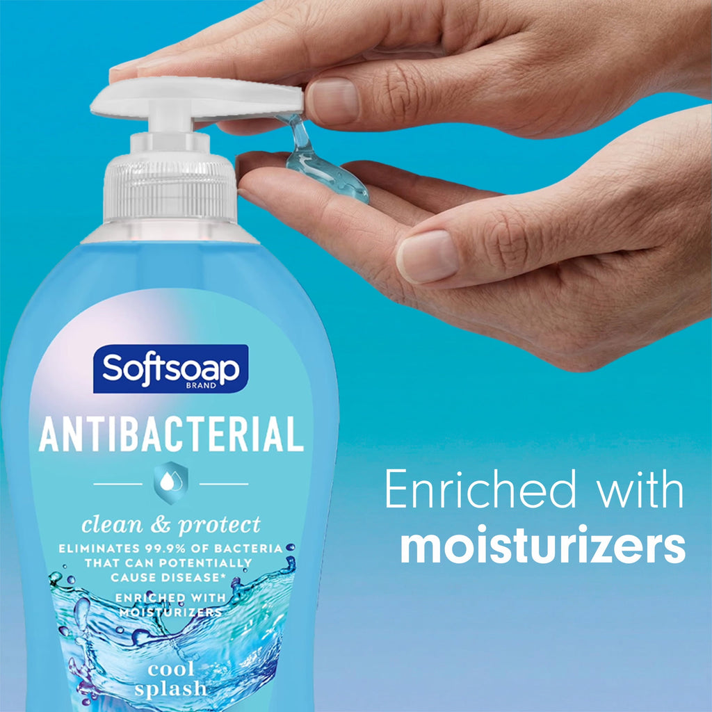 Softsoap Antibacterial Hand Soap, Eliminates 99% of Bacteria, Cool Splash Scent, 11.25 fl oz