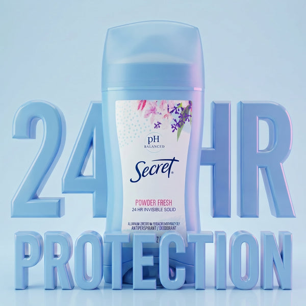 Secret Invisible Solid Antiperspirant Deodorant Stick, Powder Fresh, 2.6oz