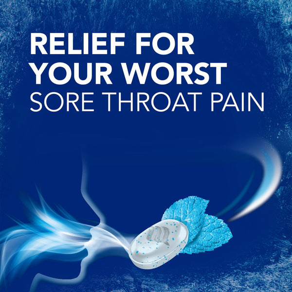 Vicks VapoCOOL SEVERE Medicated Sore Throat Drops, Menthol, Winterfrost Flavor, 45 count