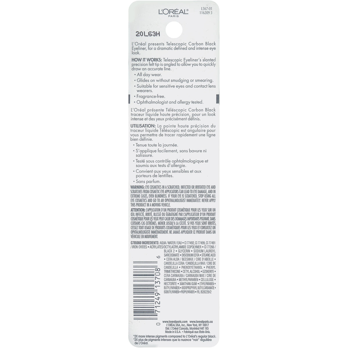L'Oreal Paris Telescopic Precision Liquid Eyeliner, Carbon Black