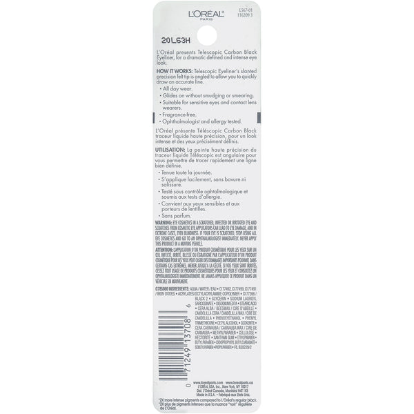 L'Oreal Paris Telescopic Precision Liquid Eyeliner, Carbon Black