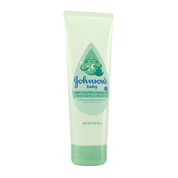 Johnson's Baby Skin Nourish Creamy Oil With Aloe Scent & Vitamin E, 8 oz