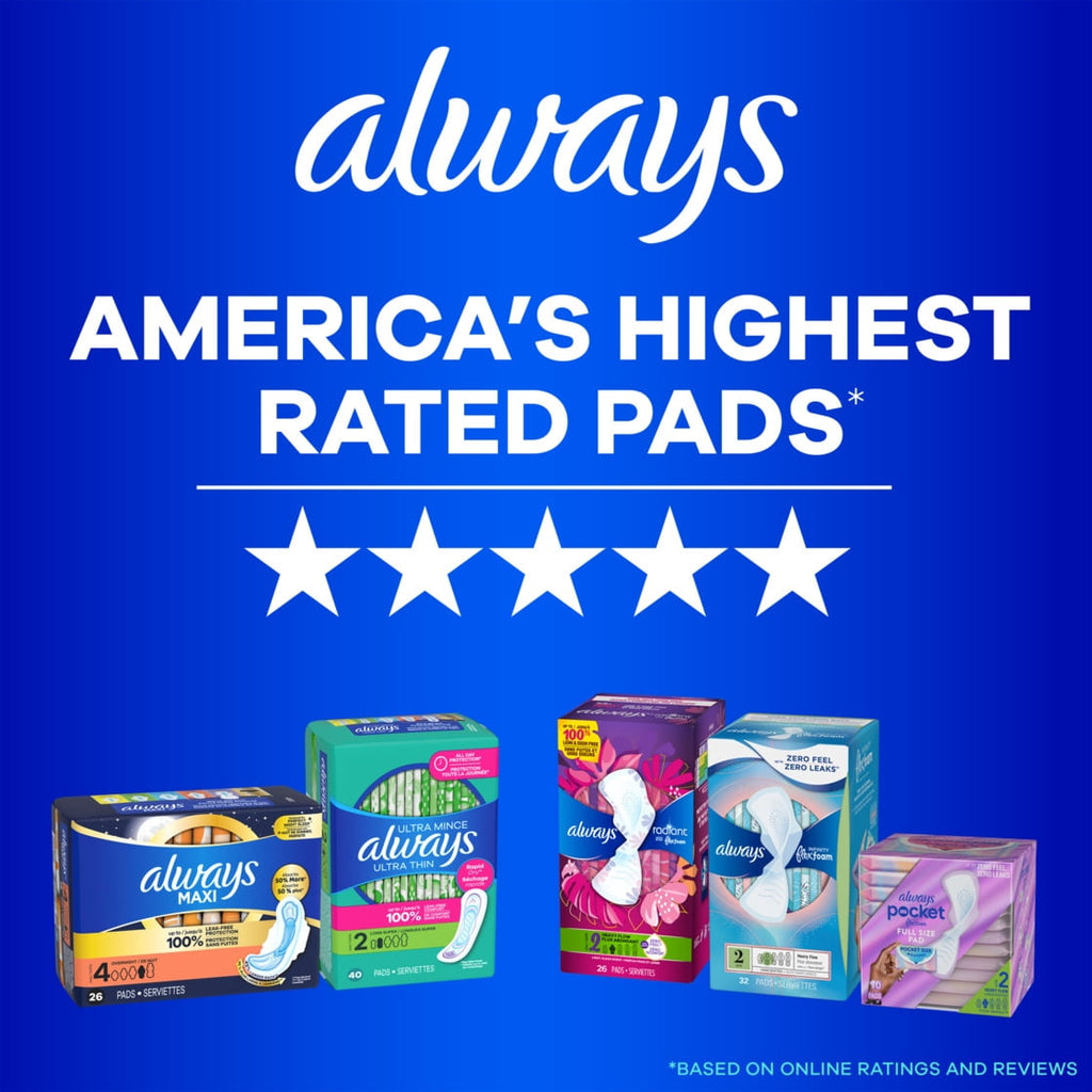 Always Maxi Pads with Wings, Size 2, Long Super, 60 Count