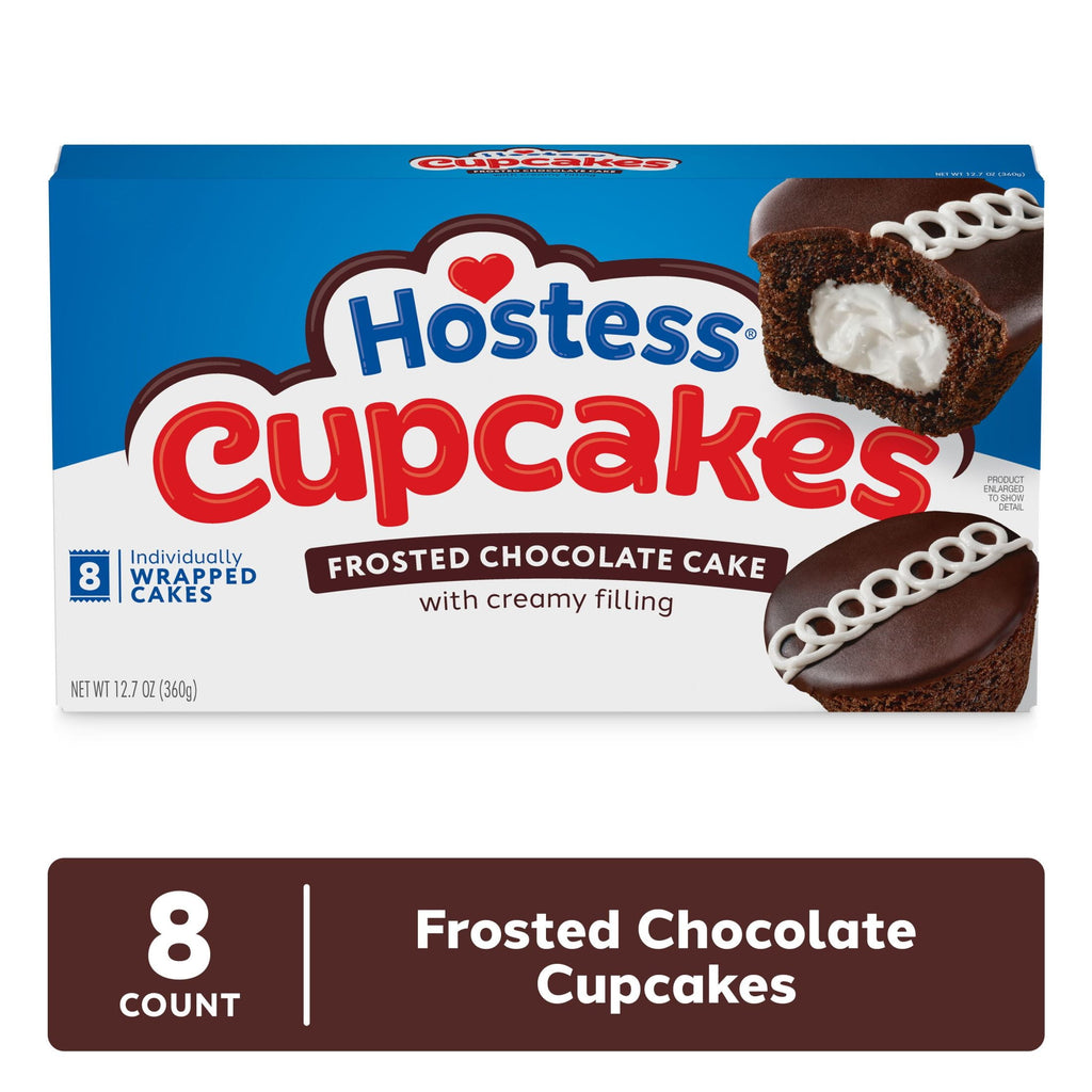 Hostess Cupcakes, Chocolate Snack Cakes with Creme Filling & Icing, 8 Count, 12.7 oz Box