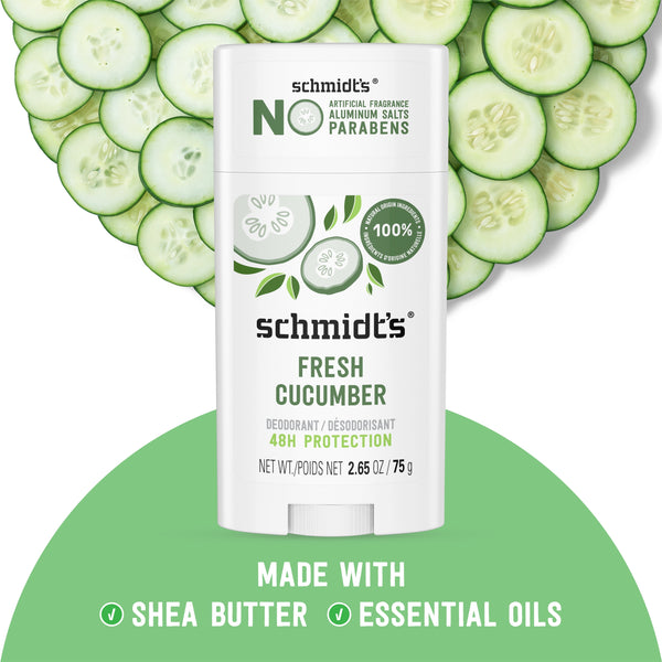 Schmidt's Aluminum Free Natural Deodorant Fresh Cucumber, 2.65 oz