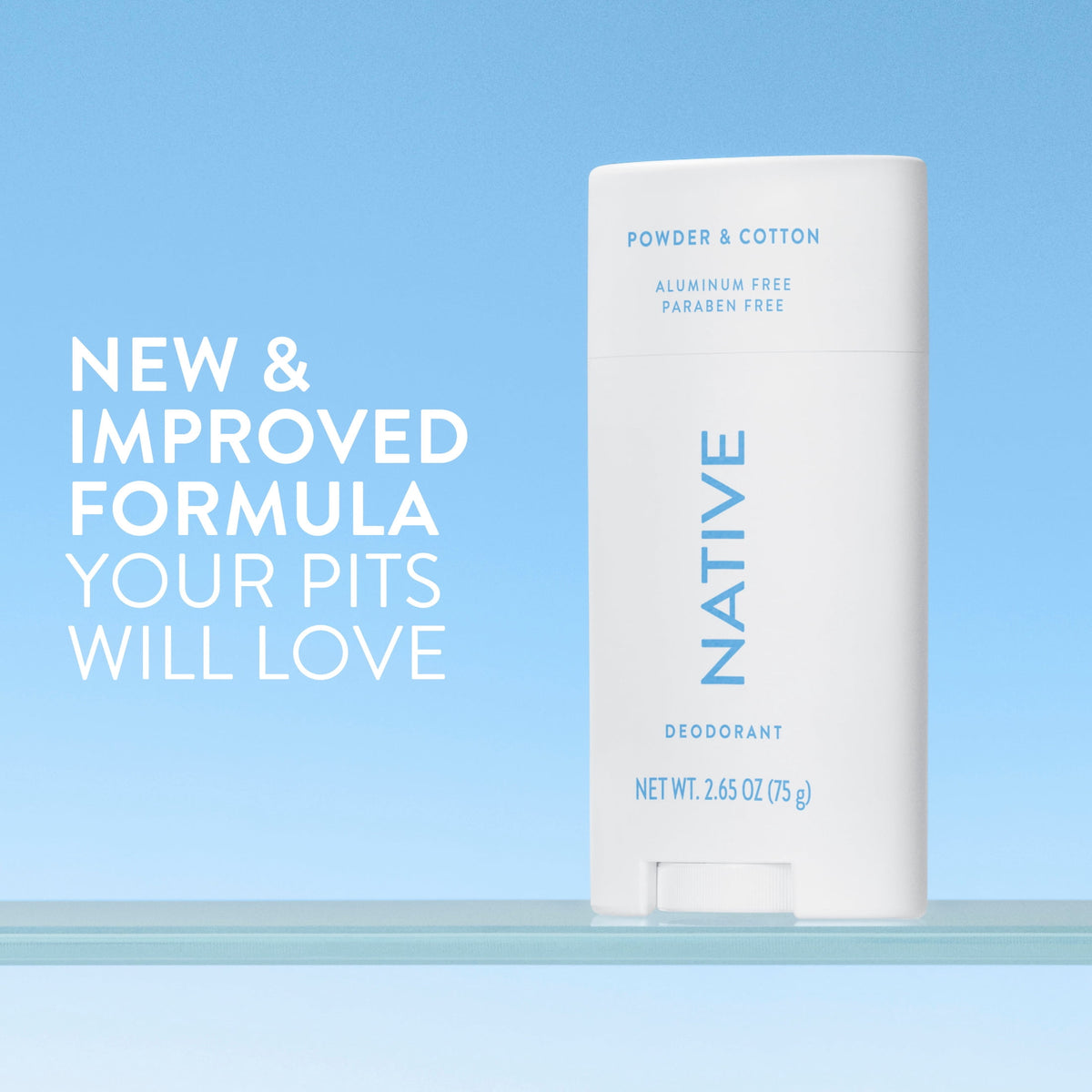 Native Deodorant for Women & Men, Aluminum Free, Powder & Cotton, 2.65 oz