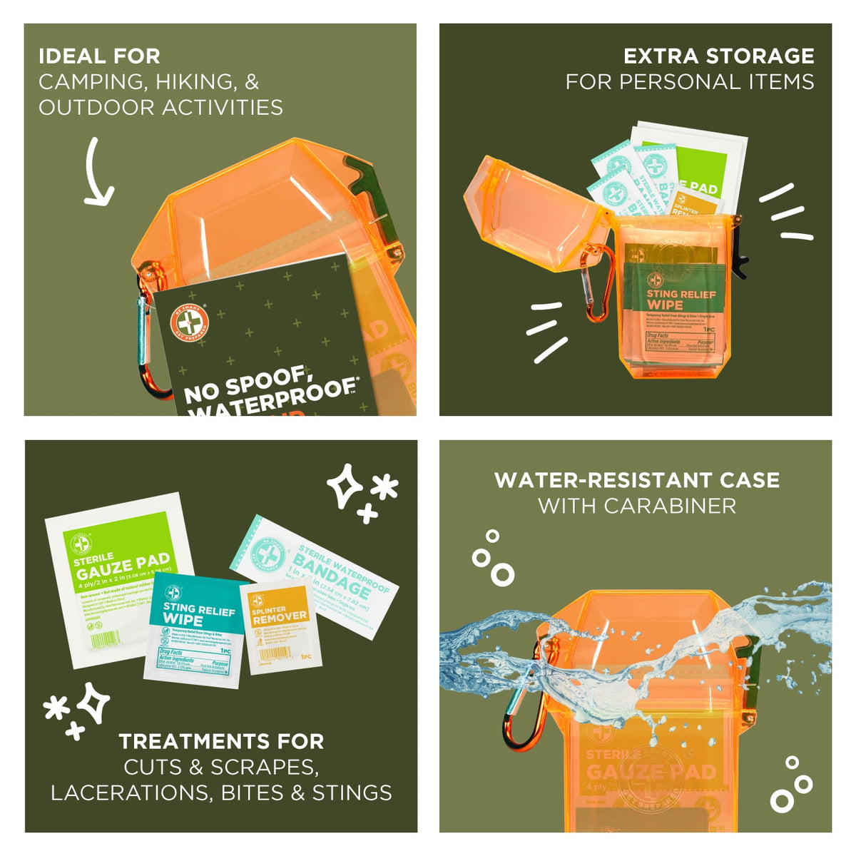 Be Smart Get Prepared Outdoor First Aid - No Spoof, Waterproof, 30 Piece